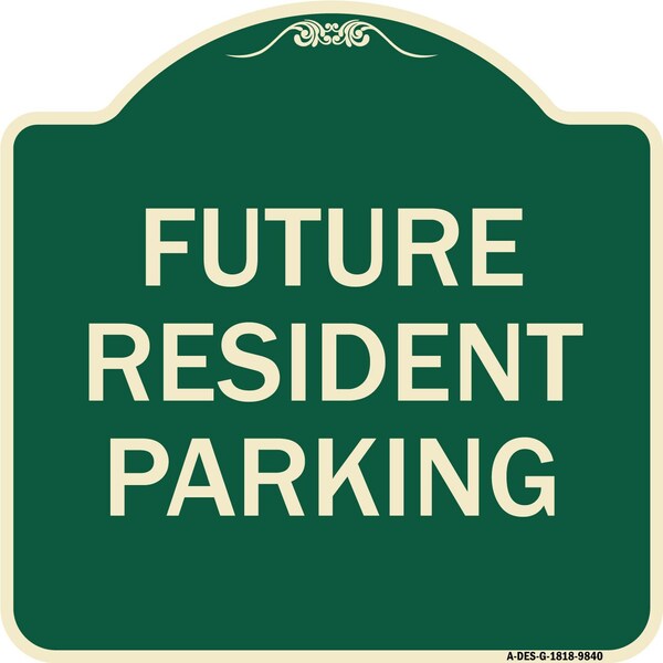 Designer Series-Future Resident Parking Green Heavy-Gauge Aluminum, 18" x 18", G-1818-9840